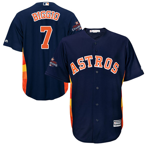 Astros #7 Craig Biggio Navy Blue New Cool Base World Series Champions Stitched MLB Jersey